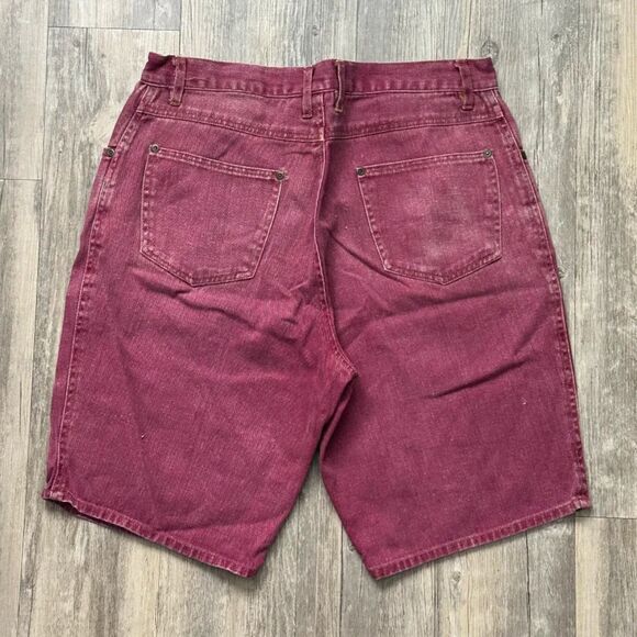 Vintage Mickey Unlimited Maroon Jean Shorts Cowboy Goofy Size 32 - Picture 5 of 7